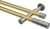 10193826-XX3839 Gardinenstange Messing-Optik / Edelstahl-Optik 20 mm Ø 2-läufig PRESTIGE - Elanto (ohne Ringe)