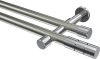 10193826-XX3912 Gardinenstange Metall 20 mm Ø 2-läufig PRESTIGE - Elanto Edelstahl-Optik / Chrom (ohne Ringe)