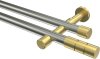 10193826-XX3938 Gardinenstange Edelstahl-Optik / Messing-Optik 20 mm Ø 2-läufig PRESTIGE - Elanto (ohne Ringe)
