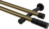 10193826-XX9529 Gardinenstange Metall 20 mm Ø 2-läufig PRESTIGE - Elanto Messing Antik / Schwarz (ohne Ringe)