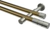 10193826-XX9539 Gardinenstange Metall 20 mm Ø 2-läufig PRESTIGE - Elanto Messing Antik / Edelstahl-Optik (ohne Ringe)