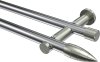 10193912-XX1239 Gardinenstange Metall 20 mm Ø 2-läufig PLATON - Samanto Chrom / Edelstahl-Optik (ohne Ringe)