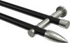 10193912-102939 Gardinenstange Metall 20 mm Ø 2-läufig PLATON - Samanto Schwarz / Edelstahl-Optik (ohne Ringe)
