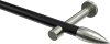 10193925-XX2939 Gardinenstange Metall 20 mm Ø PRESTIGE - Samanto Schwarz / Edelstahl-Optik (ohne Ringe)
