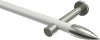 10193925-103239 Gardinenstange Metall 20 mm Ø PRESTIGE - Samanto Weiß / Edelstahl-Optik (ohne Ringe)