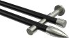 10193926-XX2939 Gardinenstange Metall 20 mm Ø 2-läufig PRESTIGE - Samanto Schwarz / Edelstahl-Optik (ohne Ringe)
