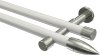 10193926-XX3239 Gardinenstange Metall 20 mm Ø 2-läufig PRESTIGE - Samanto Weiß / Edelstahl-Optik (ohne Ringe)