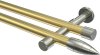10193926-XX3839 Gardinenstange Messing-Optik / Edelstahl-Optik 20 mm Ø 2-läufig PRESTIGE - Samanto (ohne Ringe)