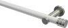 10194111-103239 Gardinenstange Metall 20 mm Ø PLATON - Estana Weiß / Edelstahl-Optik (ohne Ringe)