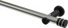 10194111-XX3929 Gardinenstange Metall 20 mm Ø PLATON - Estana Edelstahl-Optik / Schwarz (ohne Ringe)