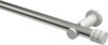 10194111-XX3932 Gardinenstange Metall 20 mm Ø PLATON - Estana Edelstahl-Optik / Weiß (ohne Ringe)
