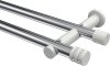 10194112-XX1232 Gardinenstange Metall 20 mm Ø 2-läufig PLATON - Estana Chrom / Weiß (ohne Ringe)