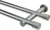 10194112-XX1239 Gardinenstange Metall 20 mm Ø 2-läufig PLATON - Estana Chrom / Edelstahl-Optik (ohne Ringe)
