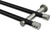 10194112-XX2939 Gardinenstange Metall 20 mm Ø 2-läufig PLATON - Estana Schwarz / Edelstahl-Optik (ohne Ringe)
