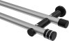 10194112-XX3329 Gardinenstange Metall 20 mm Ø 2-läufig PLATON - Estana Silbergrau / Schwarz (ohne Ringe)