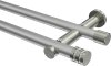 10194112-XX3339 Gardinenstange Metall 20 mm Ø 2-läufig PLATON - Estana Silbergrau / Edelstahl-Optik (ohne Ringe)