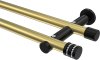 10194112-XX3829 Gardinenstange Metall 20 mm Ø 2-läufig PLATON - Estana Messing-Optik / Schwarz (ohne Ringe)