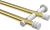 10194112-XX3832 Gardinenstange Metall 20 mm Ø 2-läufig PLATON - Estana Messing-Optik / Weiß (ohne Ringe)