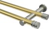 10194112-XX3839 Gardinenstange Messing-Optik / Edelstahl-Optik 20 mm Ø 2-läufig PLATON - Estana (ohne Ringe)