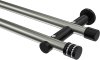 10194112-XX3929 Gardinenstange Metall 20 mm Ø 2-läufig PLATON - Estana Edelstahl-Optik / Schwarz (ohne Ringe)