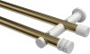 10194112-XX9532 Gardinenstange Metall 20 mm Ø 2-läufig PLATON - Estana Messing Antik / Weiß (ohne Ringe)
