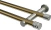 10194112-XX9539 Gardinenstange Metall 20 mm Ø 2-läufig PLATON - Estana Messing Antik / Edelstahl-Optik (ohne Ringe)