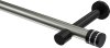 10194125-103929 Gardinenstange Metall 20 mm Ø PRESTIGE - Estana Edelstahl-Optik / Schwarz (ohne Ringe)