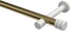 10194125-XX9532 Gardinenstange Metall 20 mm Ø PRESTIGE - Estana Messing Antik / Weiß (ohne Ringe)