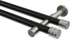 10194126-102939 Gardinenstange Metall 20 mm Ø 2-läufig PRESTIGE - Estana Schwarz / Edelstahl-Optik (ohne Ringe)