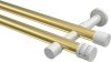 10194126-XX3832 Gardinenstange Metall 20 mm Ø 2-läufig PRESTIGE - Estana Messing-Optik / Weiß (ohne Ringe)
