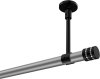 10194133-103329 Gardinenstange Metall 20 mm Ø SONETTE - Estana Silbergrau / Schwarz (ohne Ringe)