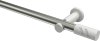 10194211-XX3932 Gardinenstange Metall 20 mm Ø PLATON - Zoena Edelstahl-Optik / Weiß (ohne Ringe)