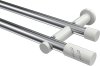 10194212-101232 Gardinenstange Metall 20 mm Ø 2-läufig PLATON - Zoena Chrom / Weiß (ohne Ringe)