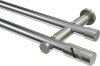 10194212-XX1239 Gardinenstange Metall 20 mm Ø 2-läufig PLATON - Zoena Chrom / Edelstahl-Optik (ohne Ringe)
