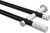 10194212-102932 Gardinenstange Metall 20 mm Ø 2-läufig PLATON - Zoena Schwarz / Weiß (ohne Ringe)