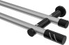 10194212-XX3329 Gardinenstange Metall 20 mm Ø 2-läufig PLATON - Zoena Silbergrau / Schwarz (ohne Ringe)