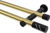 10194212-XX3829 Gardinenstange Metall 20 mm Ø 2-läufig PLATON - Zoena Messing-Optik / Schwarz (ohne Ringe)