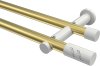 10194212-XX3832 Gardinenstange Metall 20 mm Ø 2-läufig PLATON - Zoena Messing-Optik / Weiß (ohne Ringe)
