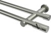 10194212-XX39 Gardinenstange Edelstahl-Optik 20 mm Ø 2-läufig PLATON - Zoena (ohne Ringe)