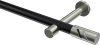 10194225-XX2939 Gardinenstange Metall 20 mm Ø PRESTIGE - Zoena Schwarz / Edelstahl-Optik (ohne Ringe)