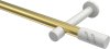 10194225-XX3832 Gardinenstange Metall 20 mm Ø PRESTIGE - Zoena Messing-Optik / Weiß (ohne Ringe)