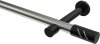 10194225-103929 Gardinenstange Metall 20 mm Ø PRESTIGE - Zoena Edelstahl-Optik / Schwarz (ohne Ringe)