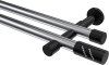 10194226-XX1229 Gardinenstange Metall 20 mm Ø 2-läufig PRESTIGE - Zoena Chrom / Schwarz (ohne Ringe)