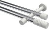 10194226-101232 Gardinenstange Metall 20 mm Ø 2-läufig PRESTIGE - Zoena Chrom / Weiß (ohne Ringe)