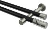 10194226-XX2939 Gardinenstange Metall 20 mm Ø 2-läufig PRESTIGE - Zoena Schwarz / Edelstahl-Optik (ohne Ringe)