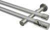 10194226-XX3339 Gardinenstange Metall 20 mm Ø 2-läufig PRESTIGE - Zoena Silbergrau / Edelstahl-Optik (ohne Ringe)