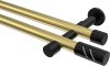 10194226-XX3829 Gardinenstange Metall 20 mm Ø 2-läufig PRESTIGE - Zoena Messing-Optik / Schwarz (ohne Ringe)