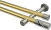 10194226-XX3839 Gardinenstange Messing-Optik / Edelstahl-Optik 20 mm Ø 2-läufig PRESTIGE - Zoena (ohne Ringe)