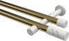 10194226-XX9532 Gardinenstange Metall 20 mm Ø 2-läufig PRESTIGE - Zoena Messing Antik / Weiß (ohne Ringe)