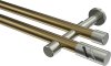 10194226-XX9539 Gardinenstange Metall 20 mm Ø 2-läufig PRESTIGE - Zoena Messing Antik / Edelstahl-Optik (ohne Ringe)